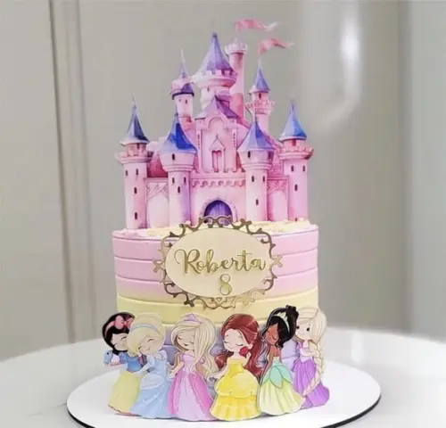 Topo de Bolo Castelo Princesas