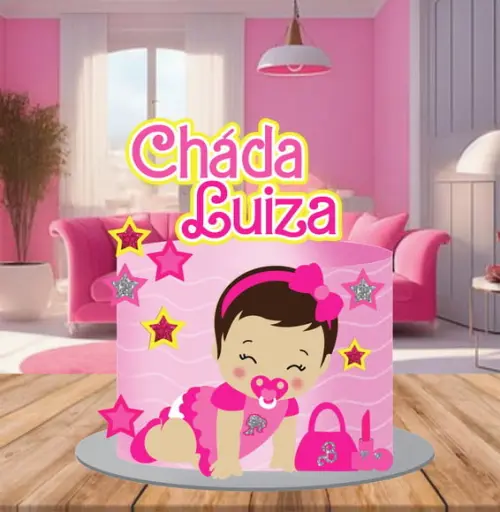 Topo de Bolo Chá de Bebe