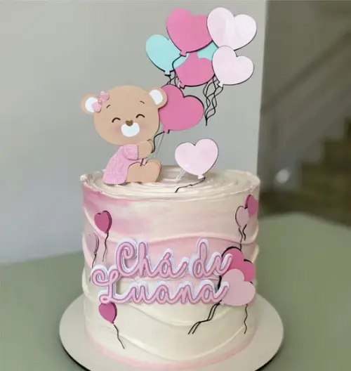 Topo de Bolo Chá de Bebe Ursinha