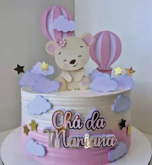 Topo de Bolo Chá de Bebe Ursinha