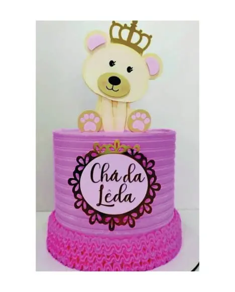 Topo de Bolo Chá de Bebe Ursinha