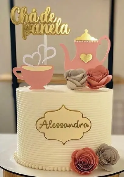 Topo De Bolo Chá De Panela Arquivo De Corte