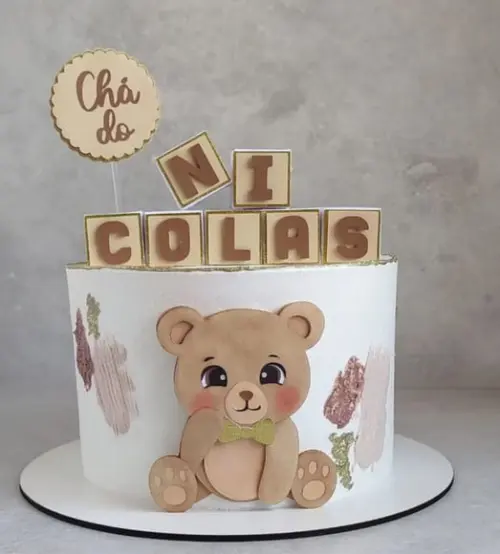 Topo de Bolo Chá Revelação Ursinho