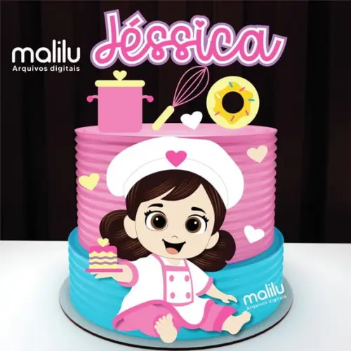 Topo de Bolo Confeiteira Cozinheira