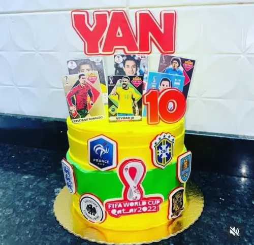 Topo de Bolo Copa do Mundo Futebol Arquivo de Corte