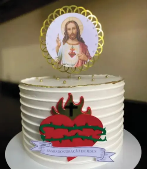 Topo de Bolo Coração de Jesus e Maria Arquivo de Corte