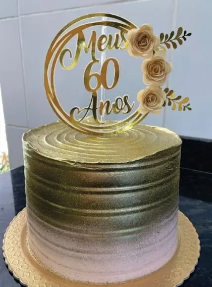 Topo de Bolo de 60 Anos Meus 60 Anos