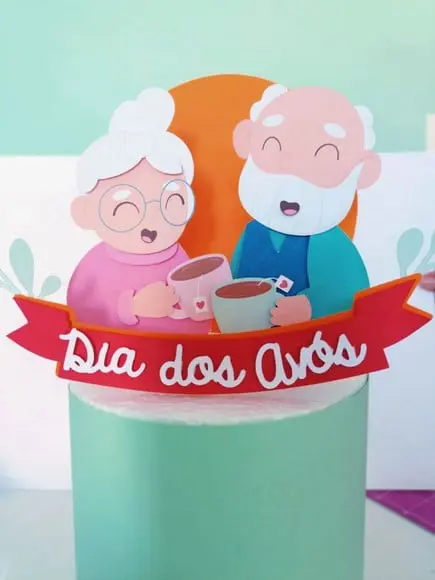 Topo De Bolo Dia Dos Avós Arquivo De Corte