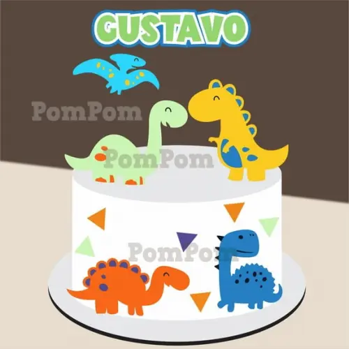 Topo de Bolo Dino Arquivo de Corte