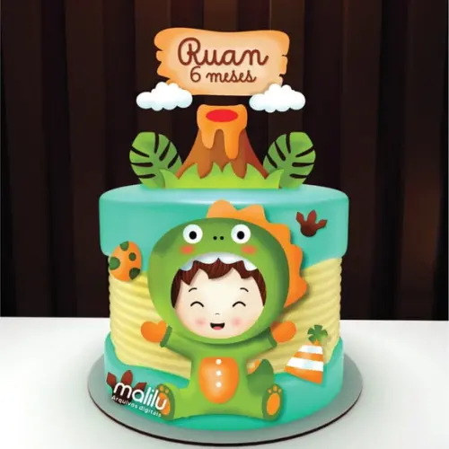 Topo de Bolo Dino Baby