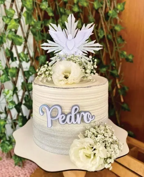 Topo de Bolo Divino Espirito Santo Crisma
