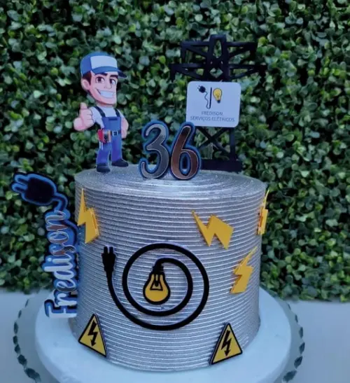 Topo de Bolo Eletricista Arquivo de Corte