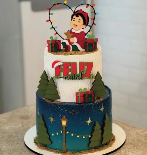 Topo de Bolo Feliz Natal