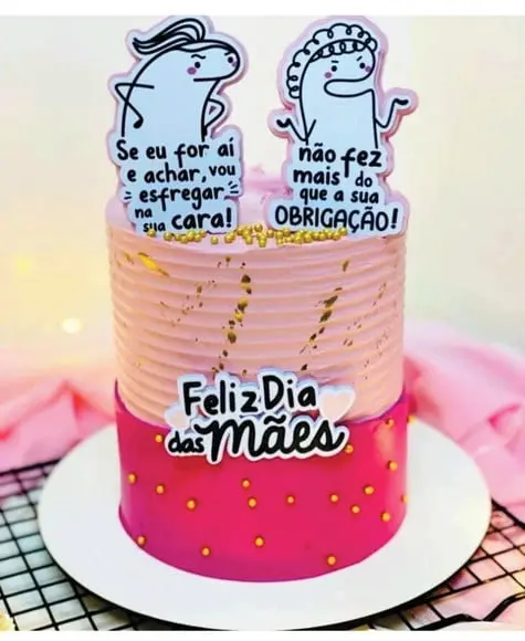 Topo de Bolo Feliz Dia das Mães Flork