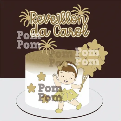 Topo de Bolo Feliz Ano Novo