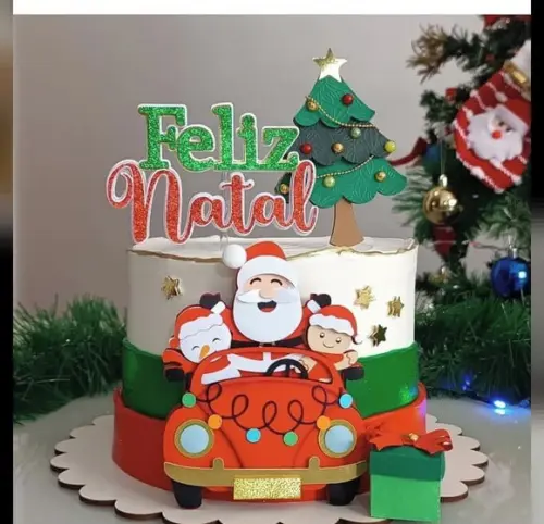 Topo de Bolo Feliz Natal