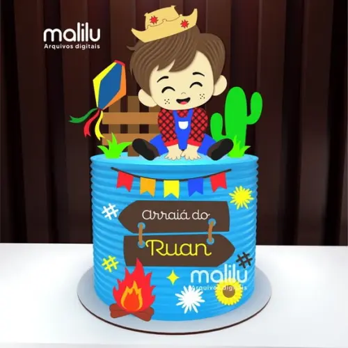 Topo de Bolo Festa Junina Menino