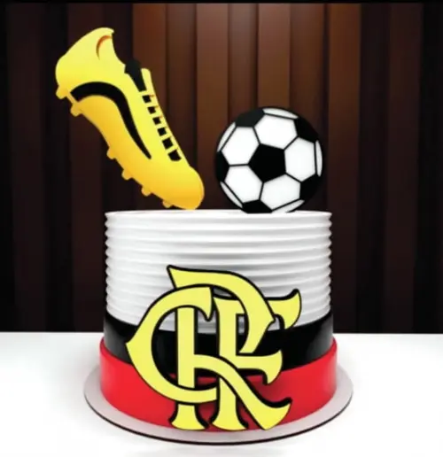 Topo de Bolo Flamengo Chuteira