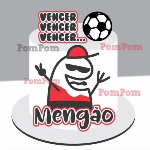 Topo de Bolo Flamengo Flork Bento