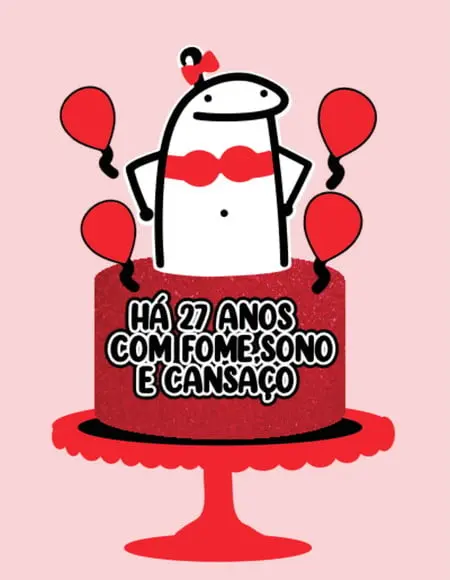 Topo de Bolo Flork Vermelho Arquivo de Corte