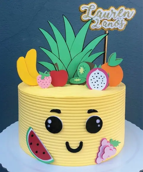 Topo de Bolo Frutas - Arquivo de Corte