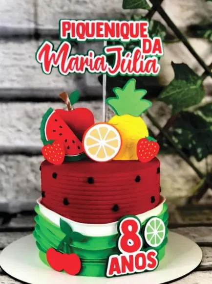 Topo de Bolo Frutas Arquivo de Corte