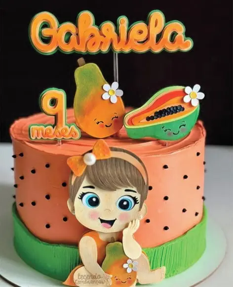 Topo de Bolo Frutinha Mamão