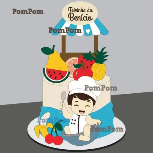 Topo de Bolo Frutinhas