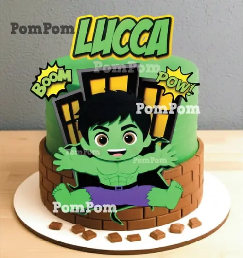 Topo de Bolo Hulk