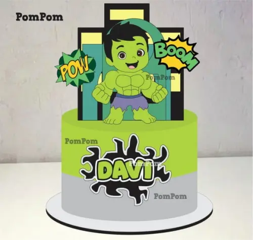 Topo de Bolo Hulk