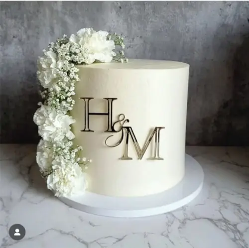 Topo de Bolo Iniciais Casamento