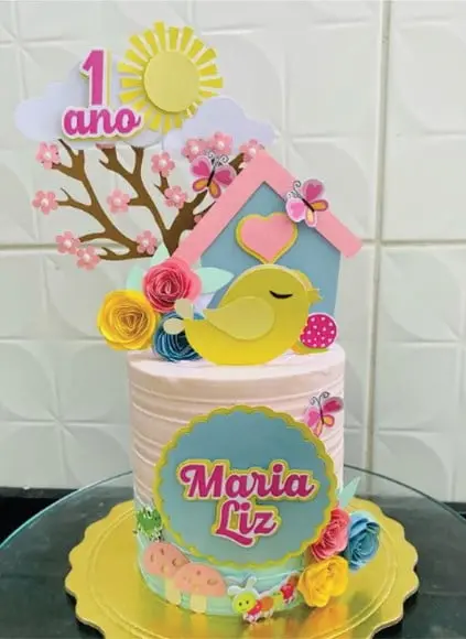 Topo de Bolo Jardim Encantado