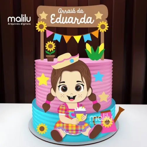Topo de Bolo Junino Menina
