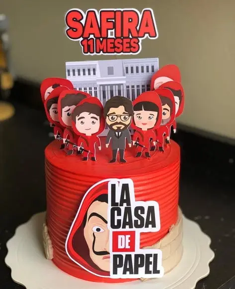 Topo de Bolo La Casa de Papel-arquivo de Recorte