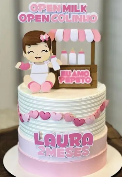 Topo de Bolo Menina Baby Eu Amo Pepeto Arquivo de Corte