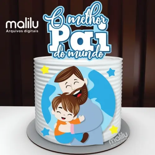 Topo de Bolo Melhor Pai do Mundo