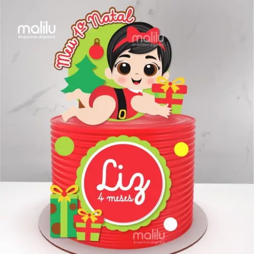 Topo de Bolo Meu Primeiro Natal