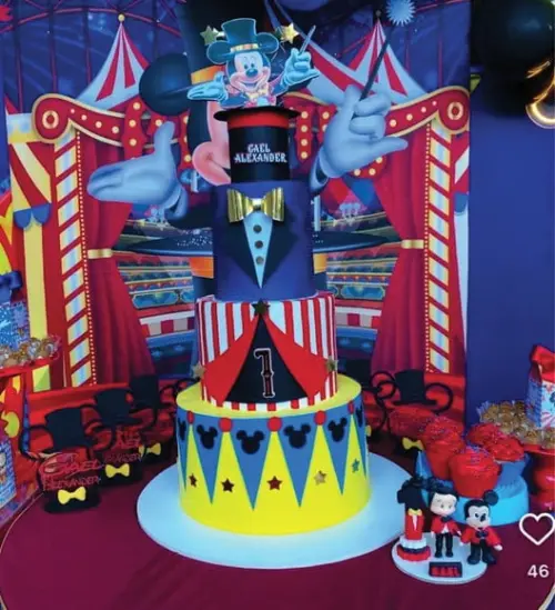 Topo de Bolo Mickey Circo