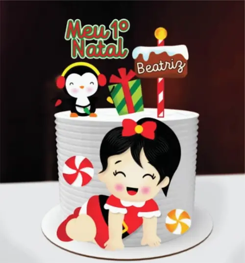 Topo de Bolo Meu Primeiro Natal