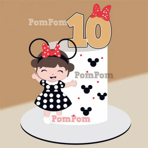 Topo de Bolo Minnie