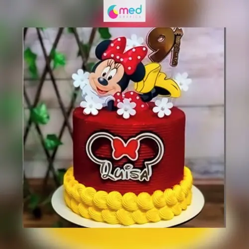 Topo de Bolo Minnie Vermelha-arquivo de Corte