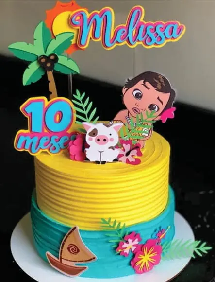 Topo De Bolo Moana Baby Arquivo De Corte