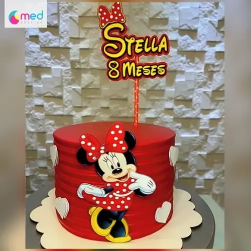 TOPO DE BOLO MINNIE VERMELHA-ARQUIVO DE CORTE