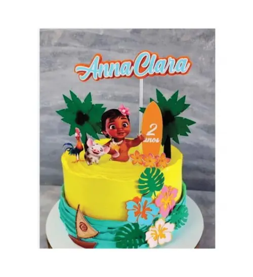 Topo de Bolo Moana Baby Arquivo de Corte