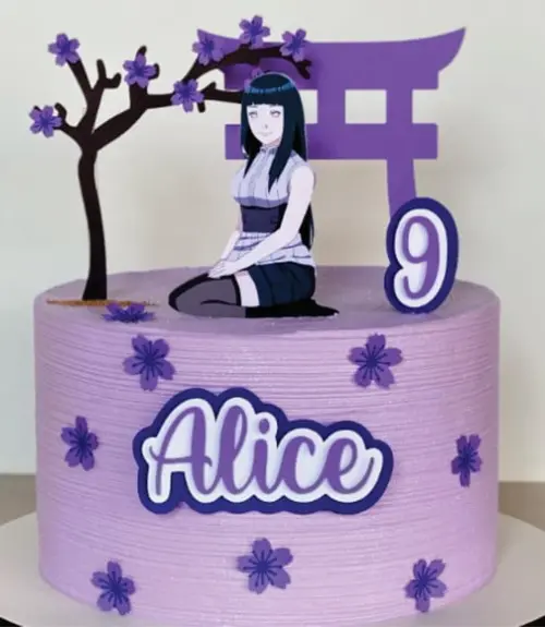 Topo de Bolo Namorada do Naruto Hinata Hyuga