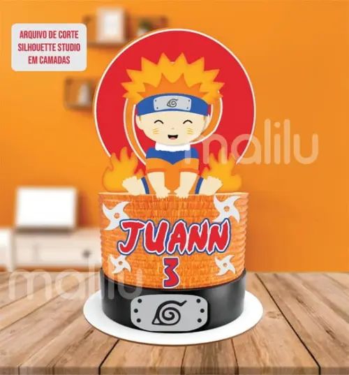 Topo de Bolo Naruto Baby Arquivo de Corte Camadas