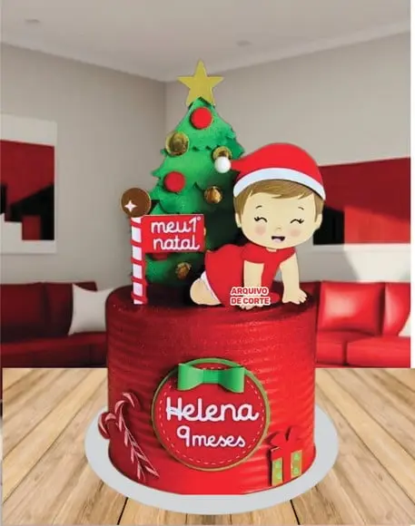 Topo de Bolo Natal Menina Arquivo de Corte