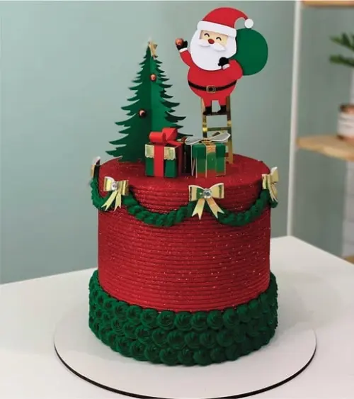 Topo de Bolo Natal Papai Noel