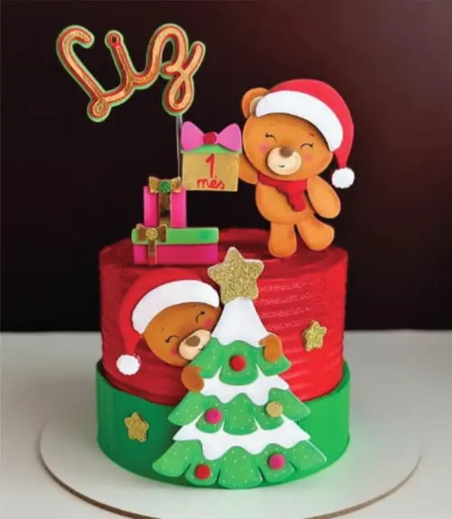Topo de Bolo Natal Ursinhos