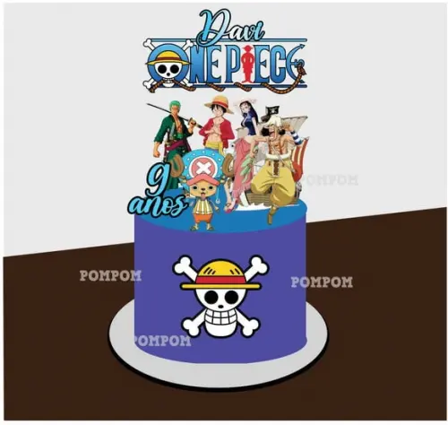 Topo de Bolo One Piece